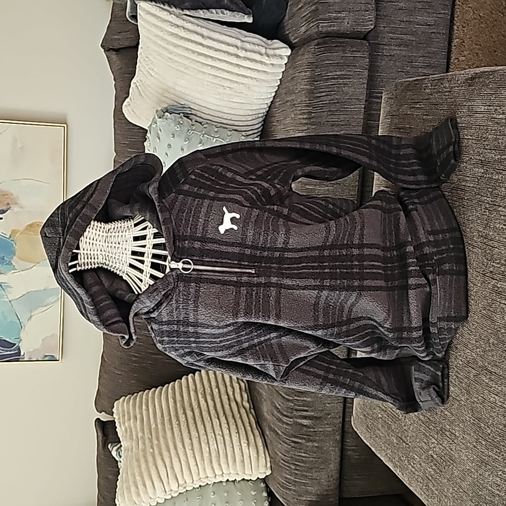 Victoria's Secret Pink Plaid Sweatshirt,  Size Medium